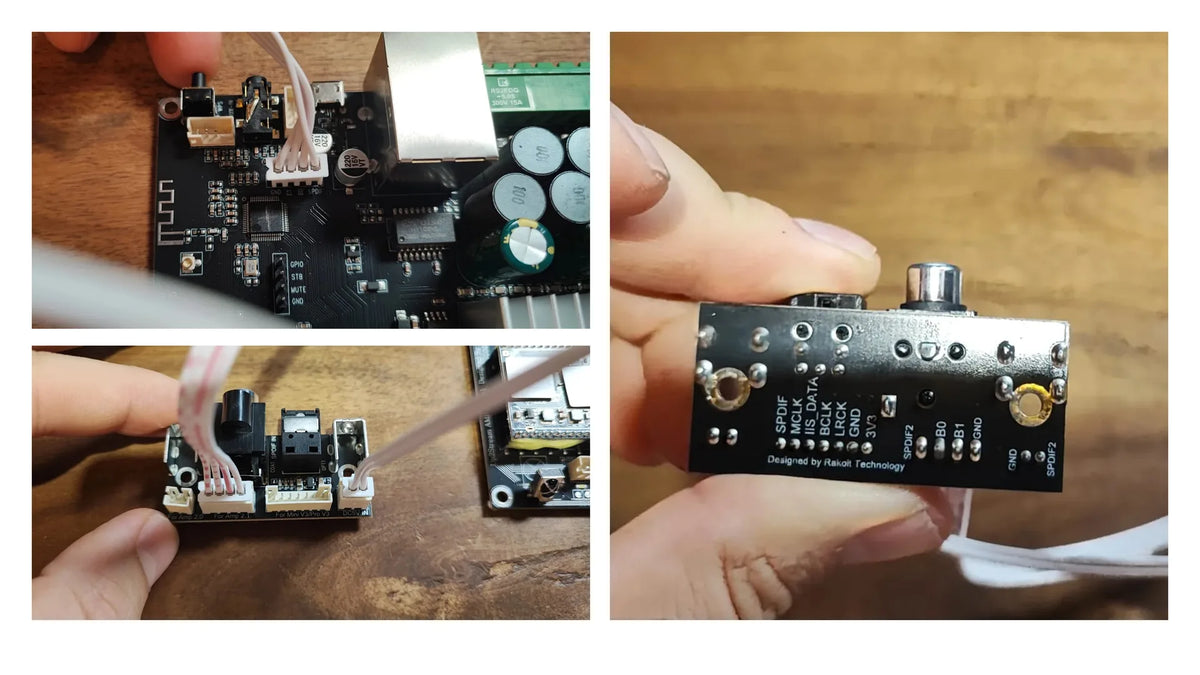 Nur bei SPDIF: Kabel anschließen und Bauteil anschrauben